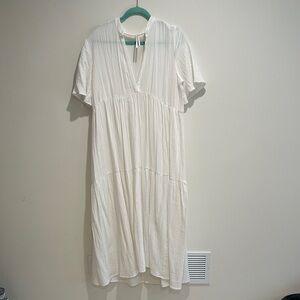 Anthropologie White Cotton Dress - Medium